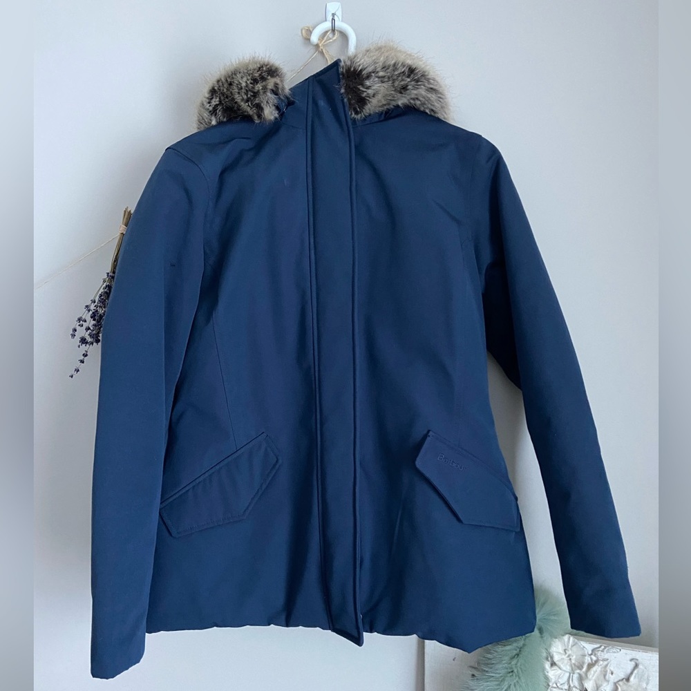 Barbour fur hooded winter coat